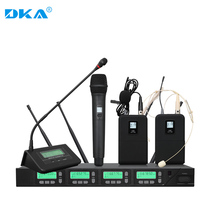 DKA professional one drag four wireless microphone home conference gooseneck stage performance lead clip wearing running bag microphone