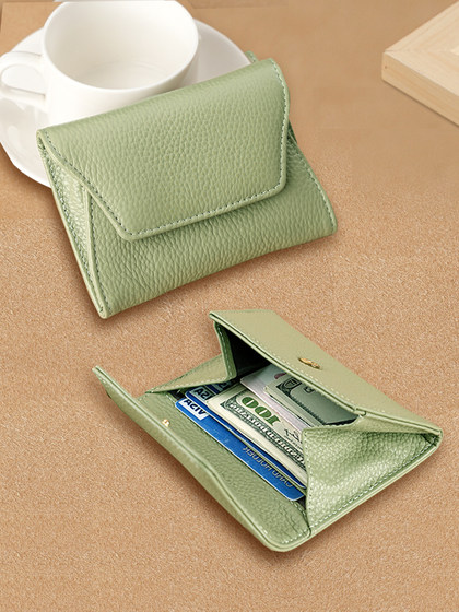 真皮小钱包女高级感新款卡包一体多功能小众证件钱卡夹迷你零钱包