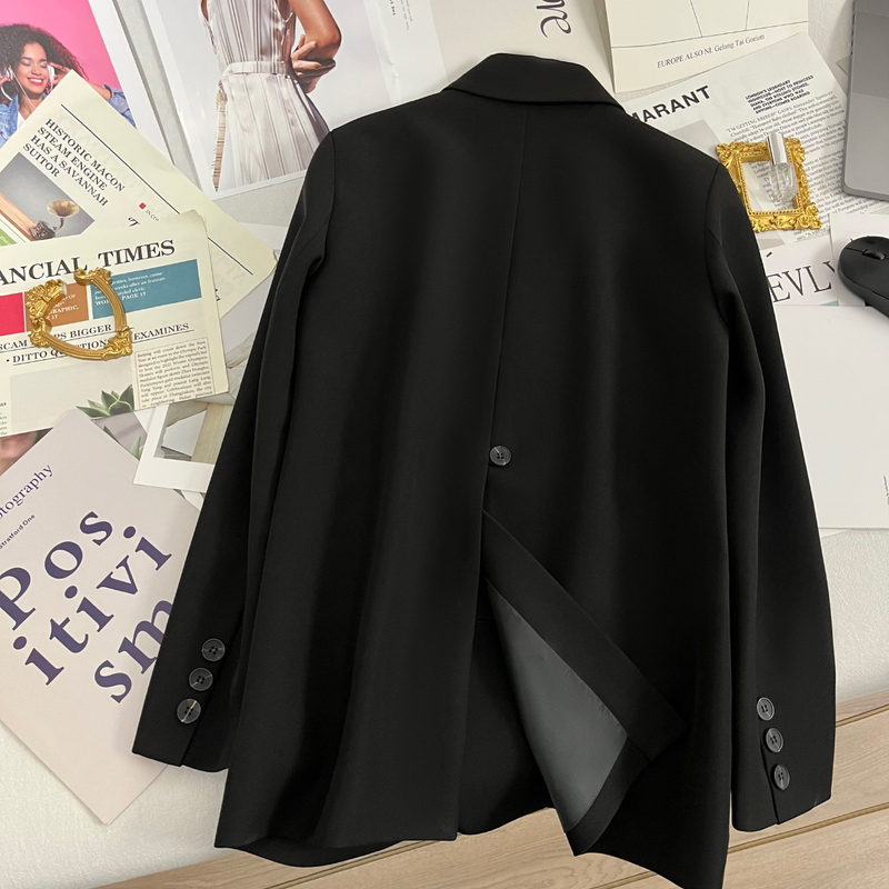 Black High-End Blazer for Women 2026 Spring New Style Elegant Casual Spring Wear Trendy Korean Style Professional Suit