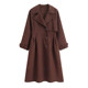 CAN winter new double-sided cashmere coat women's mid-length-length slimming woolen coat retro temperament