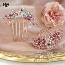 Classic peacock open-tail comb exquisite hair comb ancient ornaments rhinestone hair accessories bridal headdress elegant hairpins and hairpins