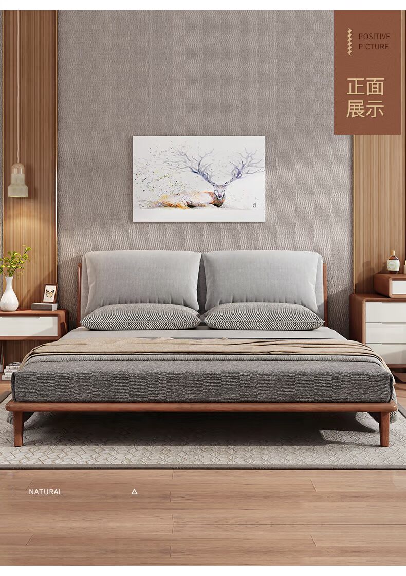 giường gỗ nordic Phòng ngủ giường đôi 1,8 m 1,5 mét của nghệ thuật vải giường hiện đại giường nhỏ gọn mềm hôn nhân giường giường 17 - Giường giường kéo