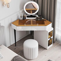 Light luxury dresser bedroom modern simple storage integrated high-end net red ins glass LED makeup table dressing table
