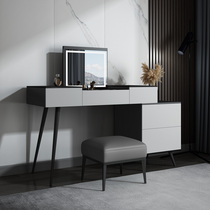  Dressing table Bedroom modern simple Italian rock board light luxury makeup table clamshell with light storage cabinet integrated makeup table