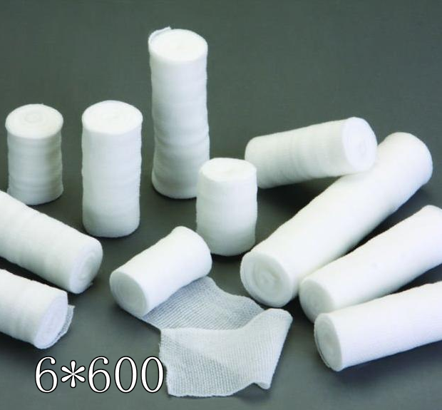 Hualu brand high quality fat gauze bandage 6*600cm pure cotton bandage medical gauze roll