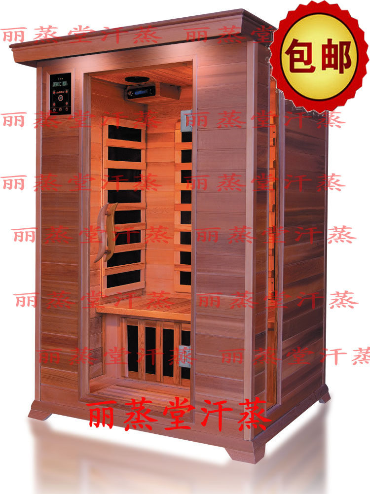 паровая сауна 尊享红雪松碳板房频谱屋/双人汗蒸房/家用桑拿房/汗蒸箱电气石
