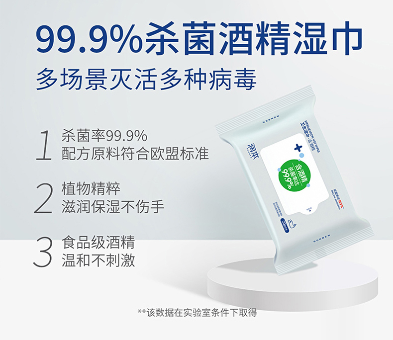 99.9%杀菌率、75%酒精：20抽x6包 润本 消毒湿巾 券后23.9元包邮 买手党-买手聚集的地方