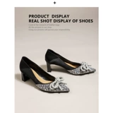 Сексуальная обувь с бантиком на высоком каблуке, сумка с заостренным носом, в стиле Шанель, французский стиль