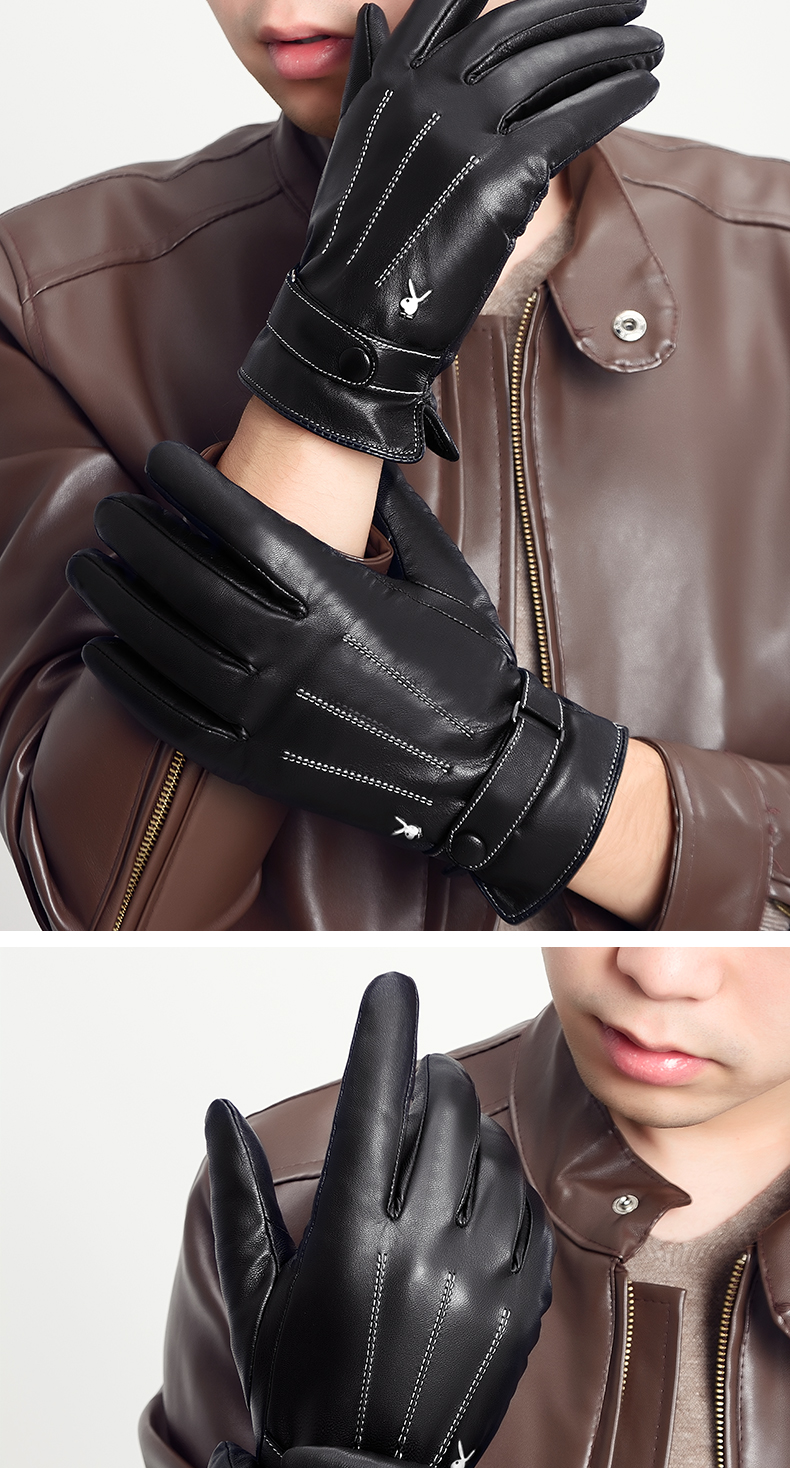 Gants pour homme PLAYBOY     en peau de mouton - Ref 2782525 Image 14