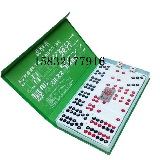 Pai Gow brand dominoes Large mahjong Black Pai Gow bamboo silk Top cow Niu Zi Tian nine Pai Gow into the box dominoes for adults