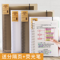 Loose-leaf detachable shell b5a5a4 Cornell for the core Dowling wrong question transparent notebook college students blank hand-painted 20-hole iron clip grid small fresh cute hand ledger notepad