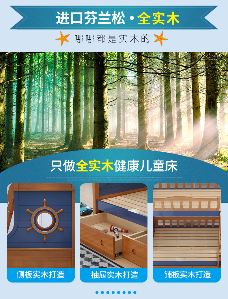 Tím Bò Mỹ giường rắn giường gỗ mẹ và giường trẻ giường ngủ giường ngủ giường picture Địa Trung Hải trẻ em giường của - Giường giường ngủ gấp gọn