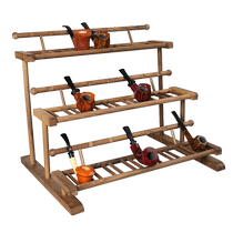 Solid wood pipe rack black walnut handmade collection display 7-position multi-layer bracket mens special pipe seat accessories
