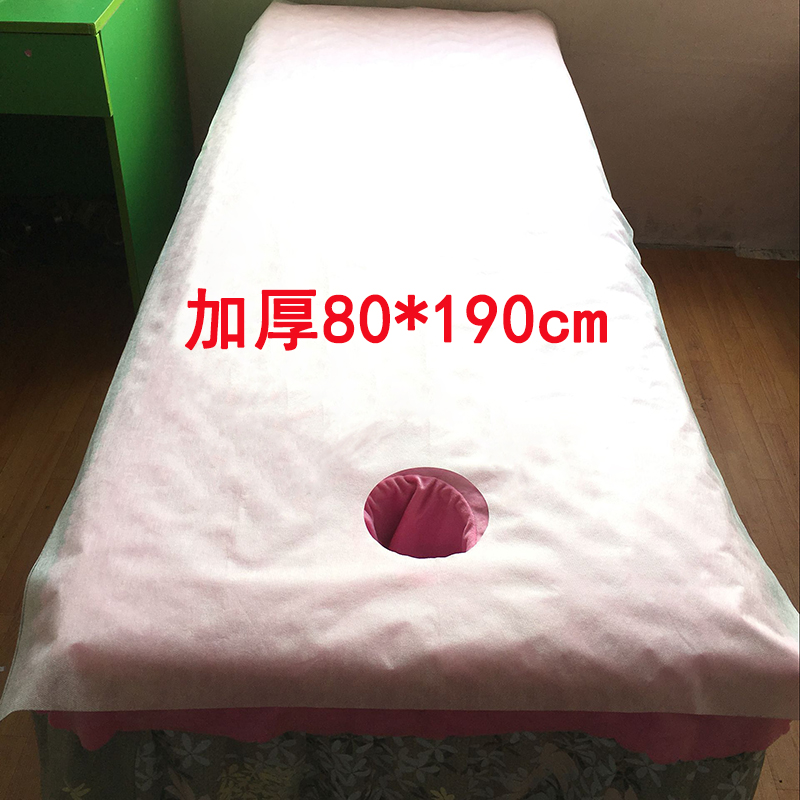 Tethick open hole disposable beauty bed sheet massage physiotherapy bed linen with face hole opening bed linen breathable not to stick