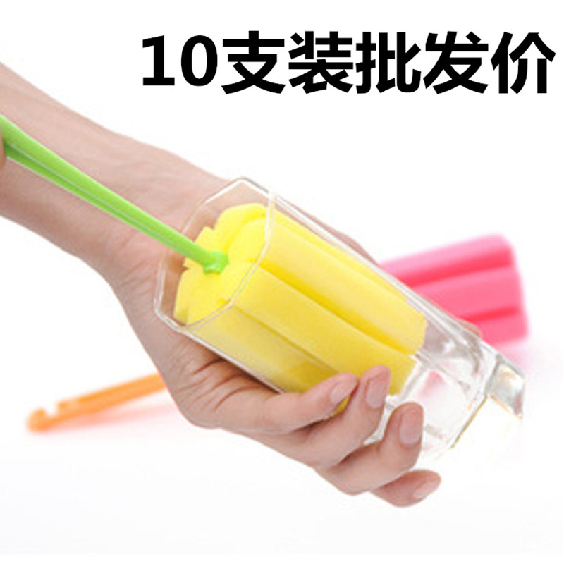 Home dining room long handle cleaning cup brush sponge bottle washing cup brush cleaning glass baby bottle washing child magic tool brush
