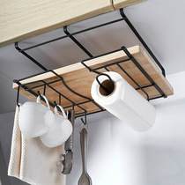 Kitchen cabinet multi-functional storage rack hanging cup holder cutting board pot lid fresh-keeping bag storage rack hanging basket compartment cabinet
