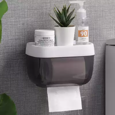 Creative mobile phone box Bathroom tissue box Living room wall-mounted punch-free waterproof roll toilet paper removable toilet paper storage storage box