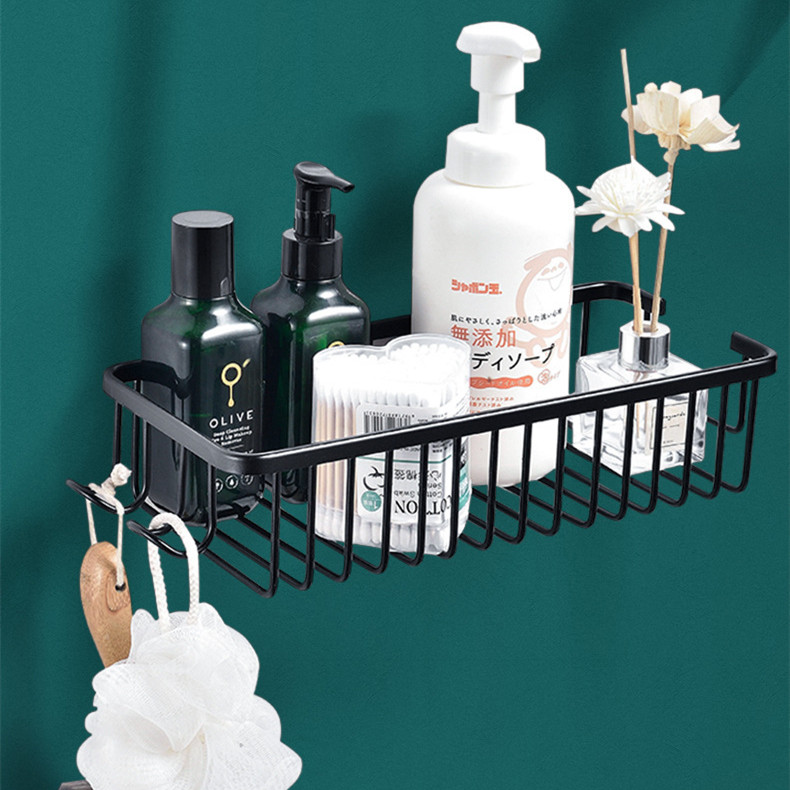 Bathroom multifunction shelve kitchen seasoning containing layer rack wall-mounted free paper towel rack with hook towel rod aluminum