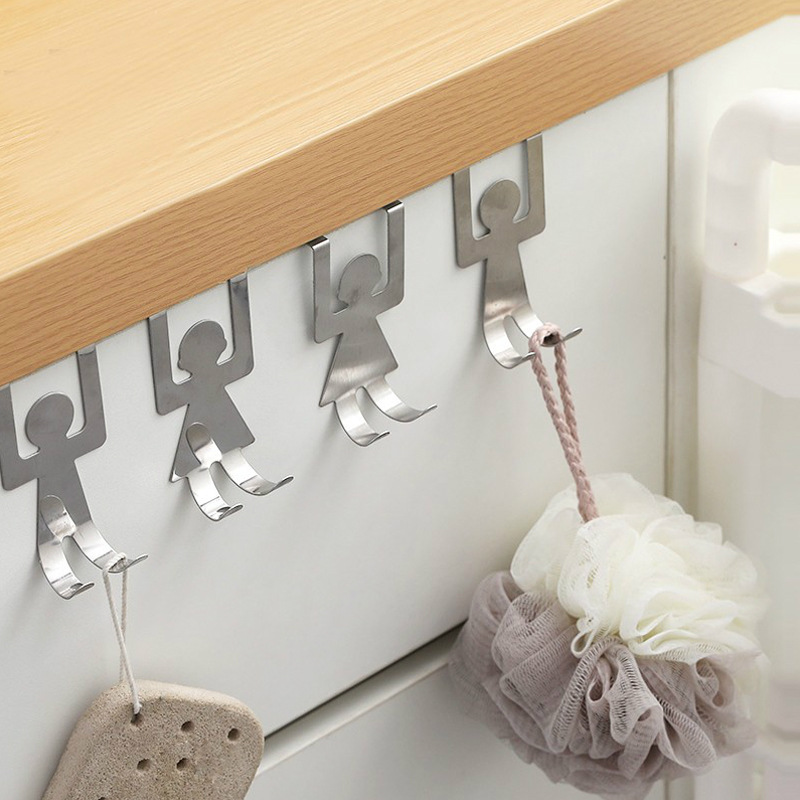 Creative stainless steel multi-functional door cabinet free of punch hook package containing hook-hook multi-purpose