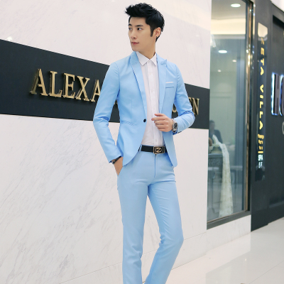 Suit phù hợp với nam giới đôi mở ngã ba bộ đồ phù hợp với nam giới bốn mùa ba mảnh bộ thanh thiếu niên mảnh khảnh một bộ đầy đủ của phương Tây