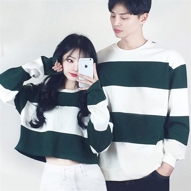 Coupleoutfit mùa xuân váy mỏng 2019 mới của Hàn Quốc phiên bản của đầu mùa thu 100 phụ nữ hittheby mất vừa vặn quần áo bảo vệ sinh viên áo bf khí