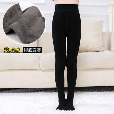 Fat cô gái cộng với nhung xà cạp cộng chất béo để tăng độ đàn hồi thậm chí pantyhose trắng siêu dày vớ tập thể dục kéo dày.