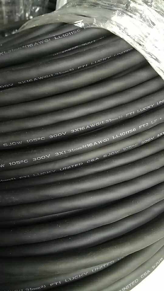 Imported inner core ultra soft abrasion resistant 3x1 5 squared waterproof oil proof cable wire power cable imported rubber 3 core