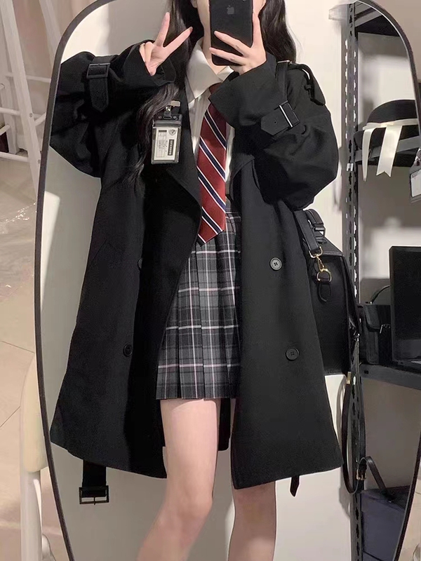 Plus-Size Fat Girl Style Windbreaker Jacket for Women, New Loose-Fitting British Style High-End Casual Mid-Length Coat for Spring, Autumn and Winter Plus-Size Fat Girl Style Windbreaker Jacket for Women, New Loose-Fitting British Style High-End Casual Mid-Length Coat for Spring, Autumn and Winter