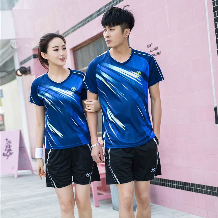 Group buy sports suit Air volleyball suit Men's and women's shuttlecock game training suit V-neck short-sleeved tennis special clothing