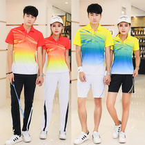 Summer table tennis uniform mens and womens short sleeve suit trousers table tennis suit sports team uniform quick-dry badminton suit