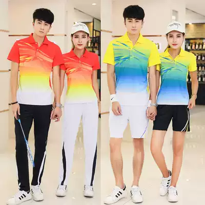 Summer table tennis uniform men's and women's short sleeve suit trousers table tennis suit sports team uniform quick-dry badminton suit