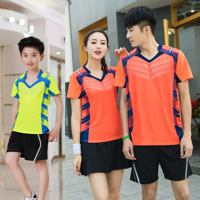 New group buys table tennis short sleeve clothing men and women's costume sports team suit speed dry children's table tennis jersey