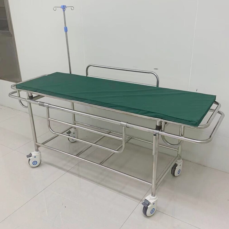 Stainless Steel Stretcher Car Medical Patient Transfer Car Ambulance Rescuing Bed Hospital ABS Transfer Car ABS Snatched and Rescue Car