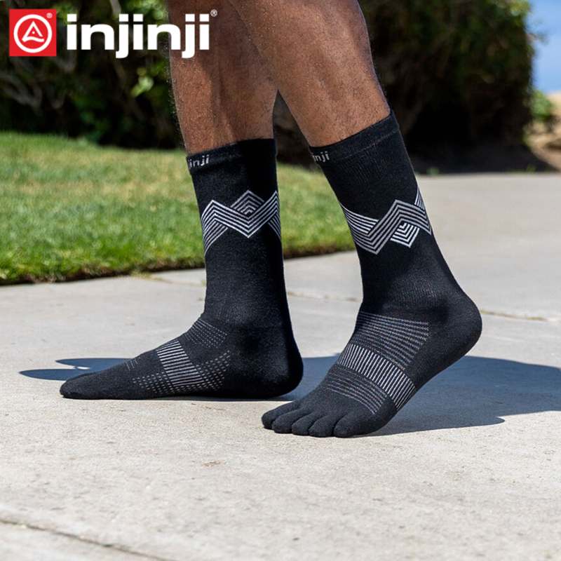 Injinji Five-Toe Socks, Summer Thin High-Tube Running Marathon Socks, Sports Sweat-Absorbent Breathable Long Tube Socks for Men and Women
