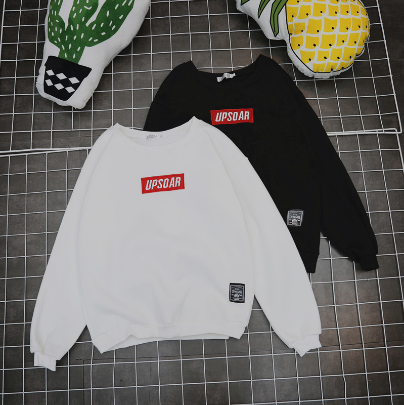 Phong cách Hồng Kông Hàn Quốc ulzzang Phong cách Harajuku Nhật Bản cặp đôi áo len lỏng lẻo BF nam và nữ sinh viên Hàn Quốc áo khoác áo thun nam