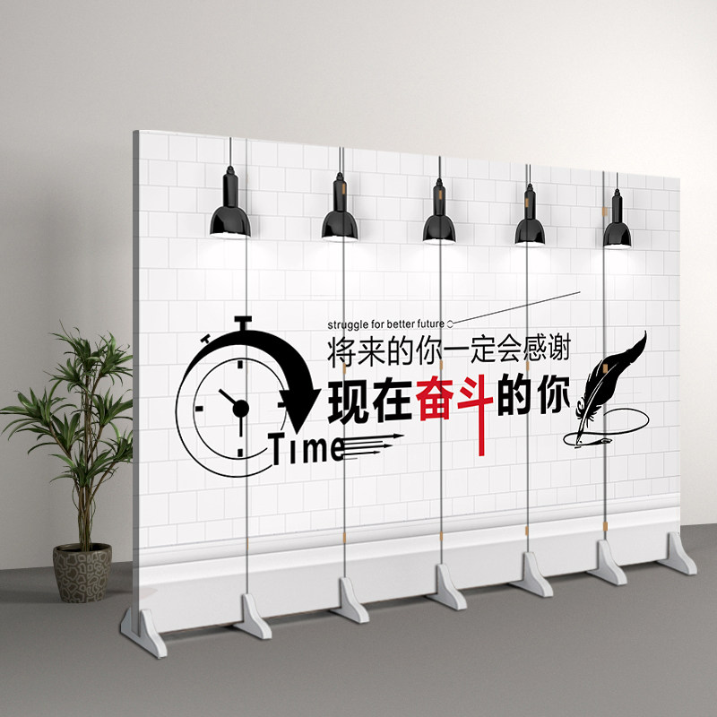 Custom Office Screen Partition Wall Living Room Origami folding mobile Chinese style minimalist modern boutique hotel company logo