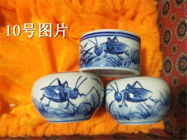 Braun red and blue chin bird bowl blue and white hand-painted bird food jar window pattern bird cup Jingdezhen ceramic birdcage cup