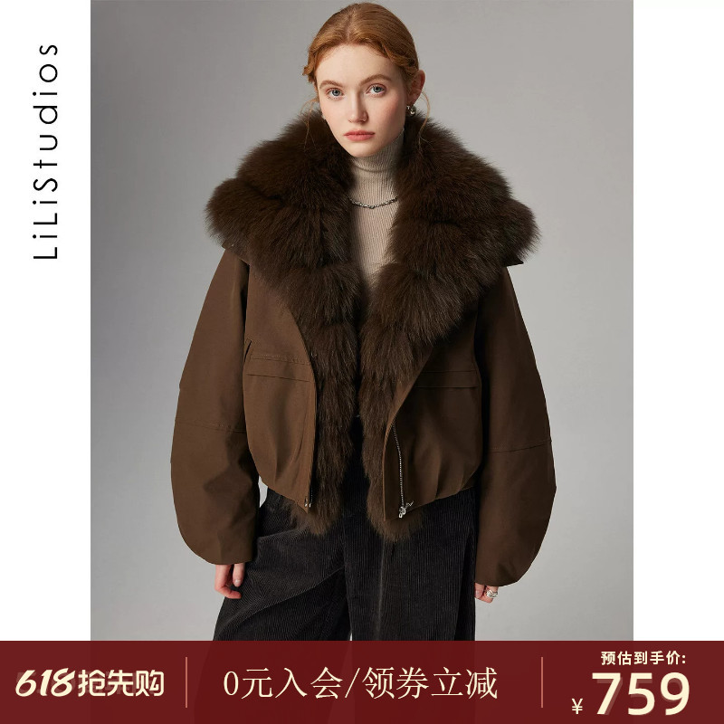 Fox Fur Collar Detachable Fur Coat Parka for Women 2025 Winter New down Jacket Duck down Liner Coat Fox Fur Collar Detachable Fur Coat Parka for Women 2025 Winter New down Jacket Duck down Liner Coat