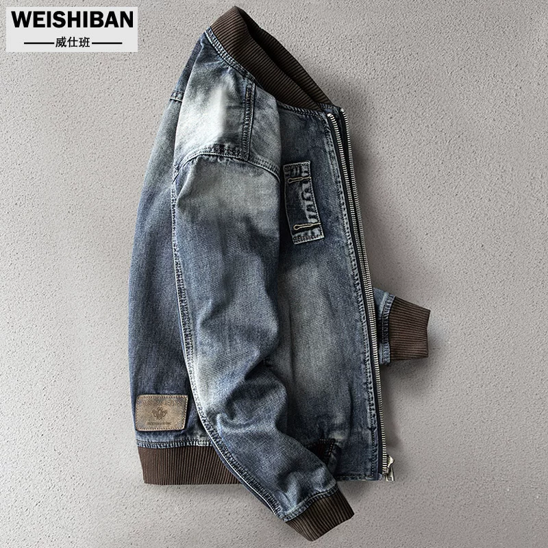 Denim осенняя бейсболка ретро жакет, оверсайз