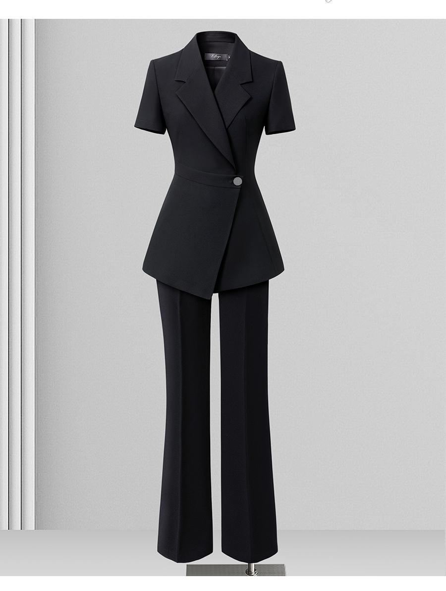 Short sleeve Suit female 2025 The new summer Thin money black temperament commute high-end occupation leisure time coverall