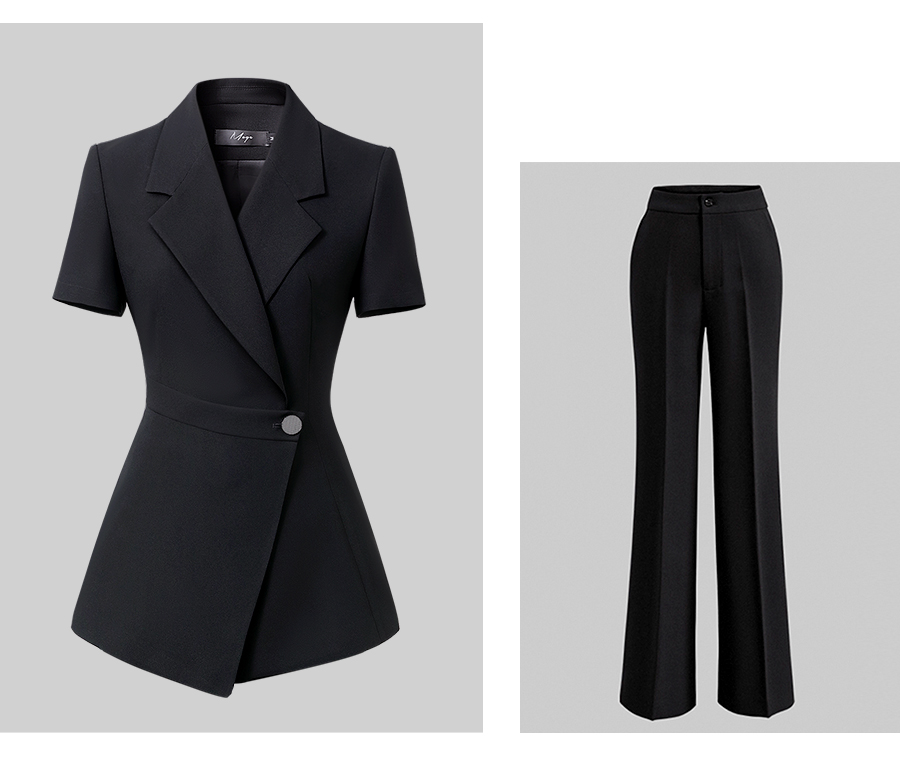Short sleeve Suit female 2025 The new summer Thin money black temperament commute high-end occupation leisure time coverall