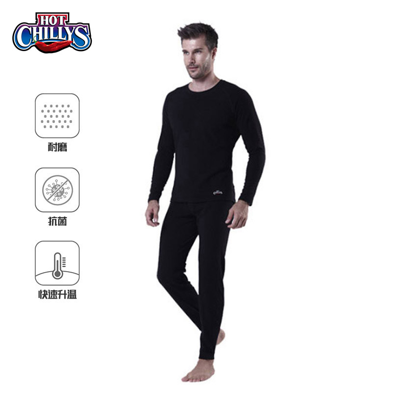 HOTCHILLYS red pepper 10 men's suit autumn and winter outdoor sports fleece round neck warm antibacterial breathable