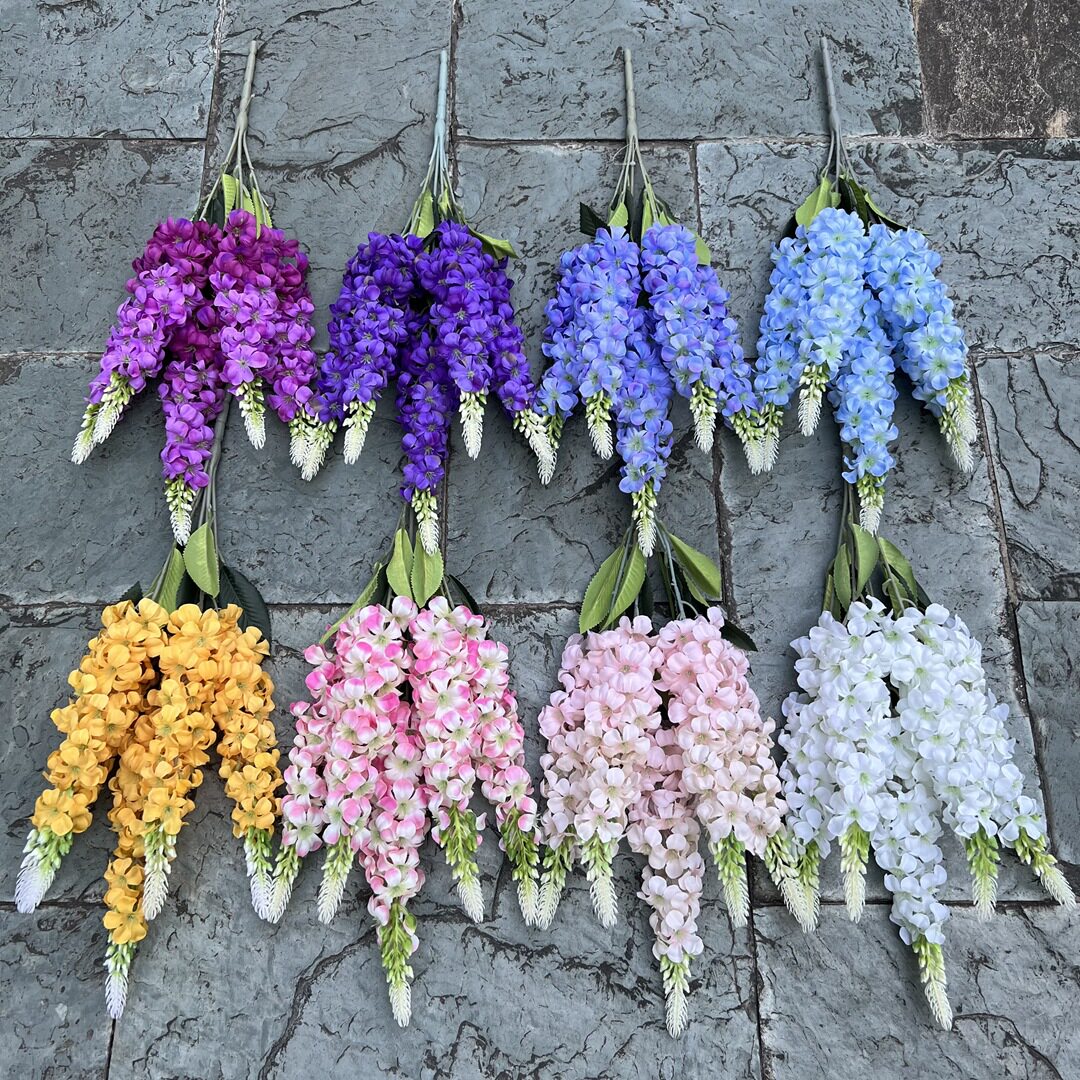 婚庆仿真花把束风信子法式5叉风信子婚礼引花排紫罗兰路引假花详情3