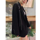 Niche black suit jacket women's autumn 2023 new chain British style loose and thin high-end design sense