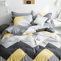 ins four-piece cotton cotton sheets quilt cover quilt dormitory three-piece double net red bed hats bedding