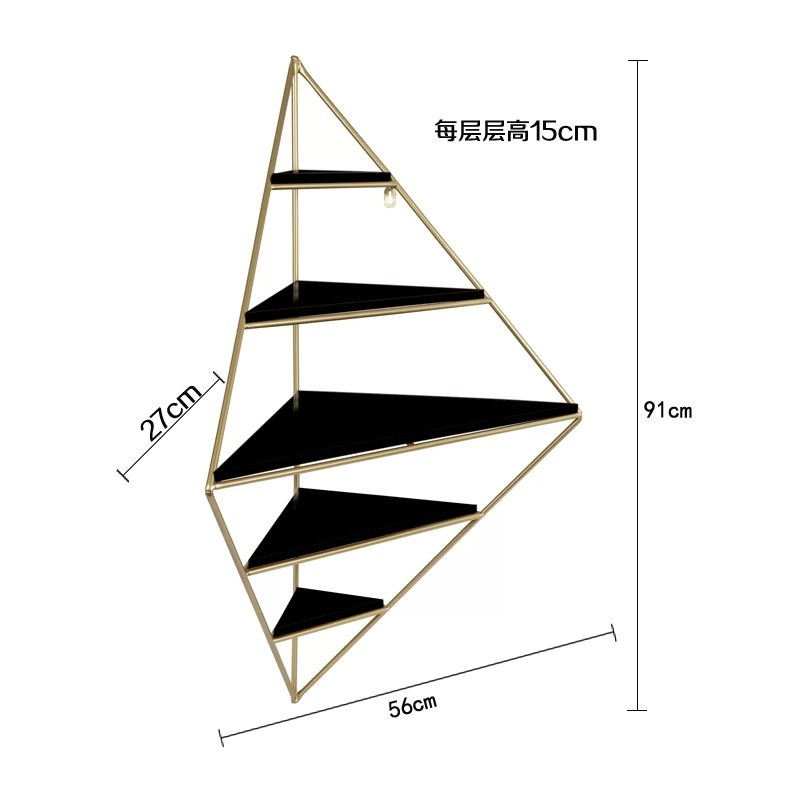 Kệ tường Bắc Âu rèn sắt đơn giản phòng khách treo tường lưu trữ giá phòng ngủ kệ trưng bày đứng khung trang trí - Kệ