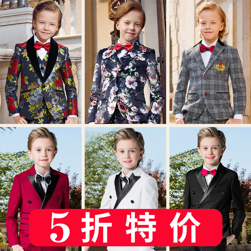 ELPA boys suit children flower boy suit children's clothing big kids British dress boy flower boy grid suit spring and autumn