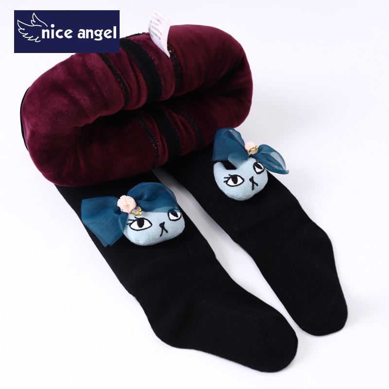 Baby girl plus velvet thickened bottoming socks winter pure cotton warm outerwear children girls leggings infants pantyhose