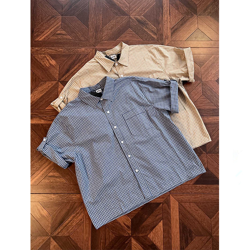 American Retro Casual Color-Blocked Plaid Short-Sleeve Shirt for Men and Women, Cleanfit Summer New Style Shirt Trend