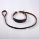 Cowhide Dog Leash Collar for Small Dogs, Adjustable Leather Collar for Greyhound, Whippet, and Poodle, Cowhide P-Leash
